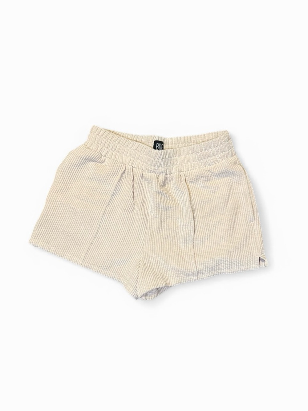 Light Cream BDG Corduroy Knit Lounge Shorts